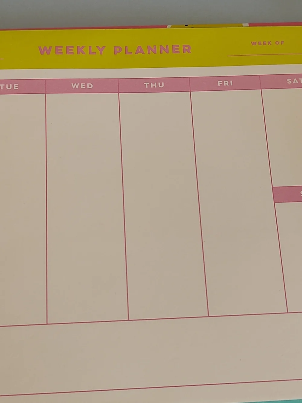 Pink Lemon Print Planner Note Pad Organizer with Gold Script